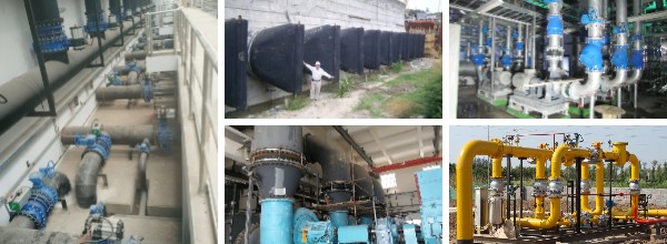 鴨嘴閥,橡膠接頭,補償器,伸縮接頭現場圖